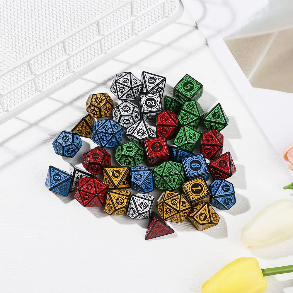 D4 D6 D8 D10 Polyhedral для TRPG DND Glitter iiровный игровой аксессуар набор игральных костей