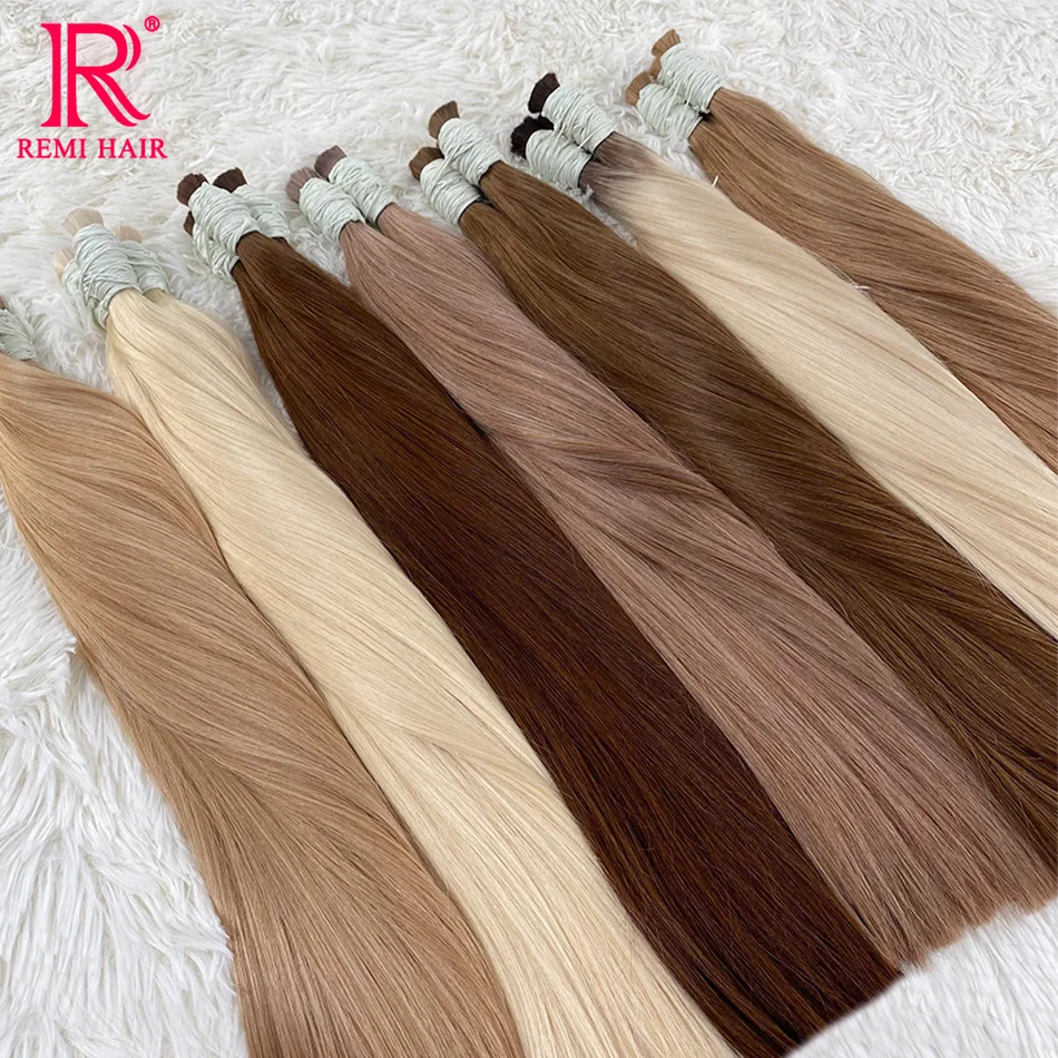 REMI 100% Real Human Vietnamese Hair Bulk No Weft Straight Virgin Hair Extensions for Braiding Human Hair Weaving