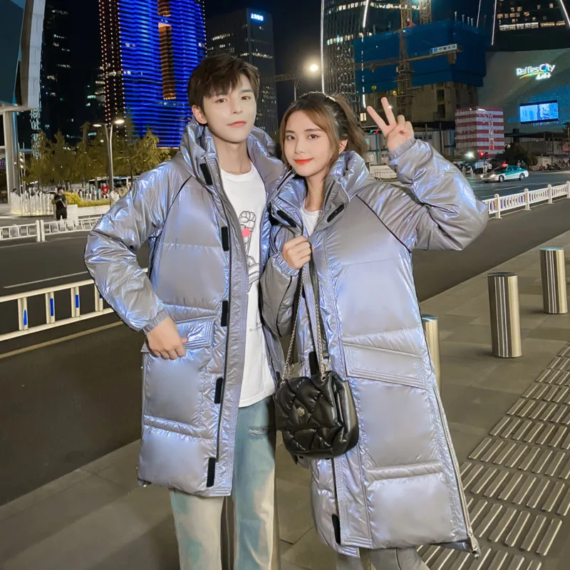 Winter Jacket Men Warm Fashion Oversized Long Down Jacket Men Streetwear Loose Thickened Hooded Coat Mens Parker Clothes M-4XL