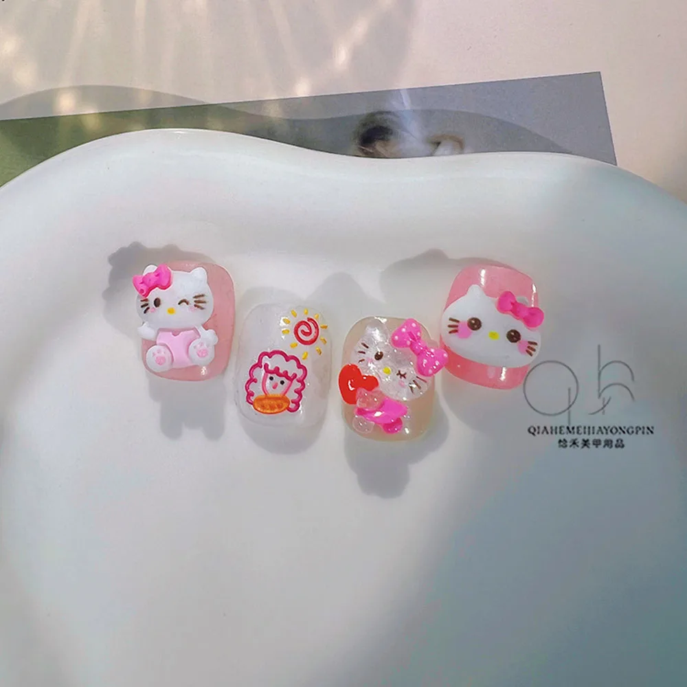 10 шт. мини-подвески для ногтей Miniso Hello Kitty 8 стилей прозрачные блестящие украшения