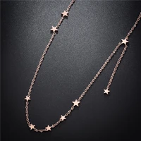 new fashion star star spliced titanium necklace womens high quality short necklace