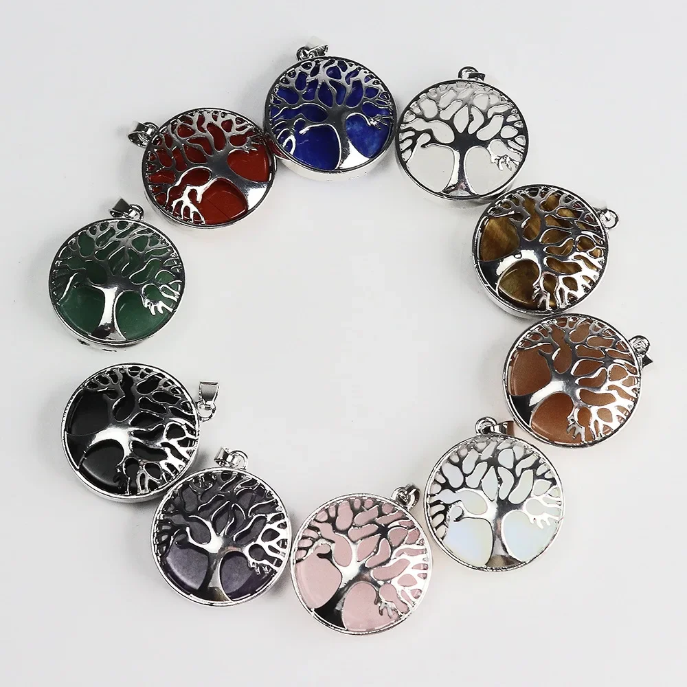 Хрустальный агат круглый полый кулон Дерево жизни Amazon Ebay трансграничный