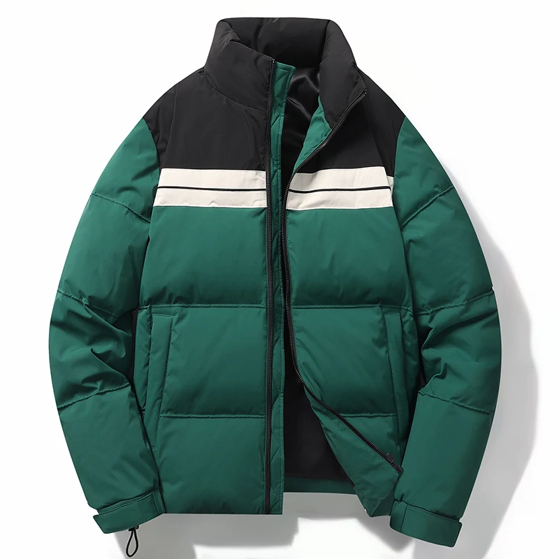 2022 Winter Men Green Black Beige Puffer Parkas Lightweigh Thick Thermal Puff Basic Coats Male Casual Warm Cosy Outerwear Jacket