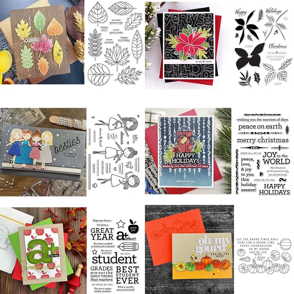 Вырубные штампы и с надписью оставьте Рождество пуансета для девочек набор