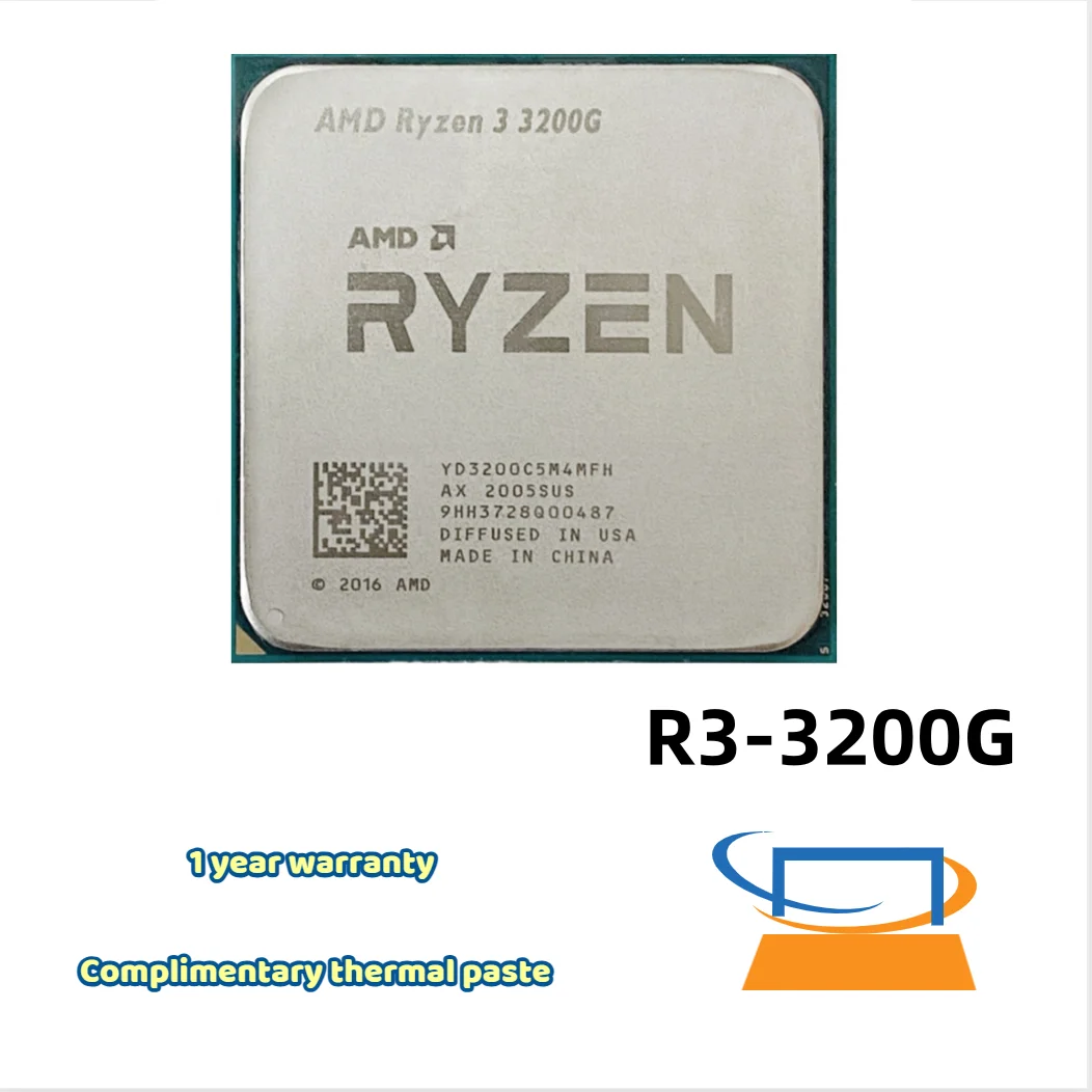 

AMD Ryzen 3 3200G R3 3200G 3.6 GHz Quad-Core Quad-Thread 65W CPU Processor L3=4M YD3200C5M4MFH Socket AM4