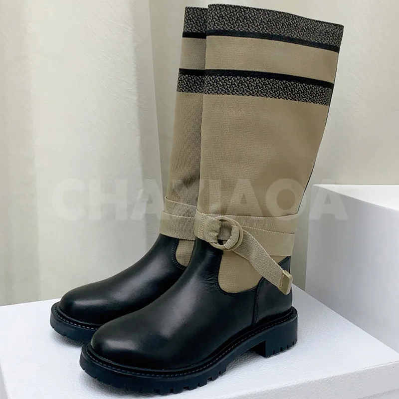 

Женские ботинки из натуральной кожи, с круглым носком