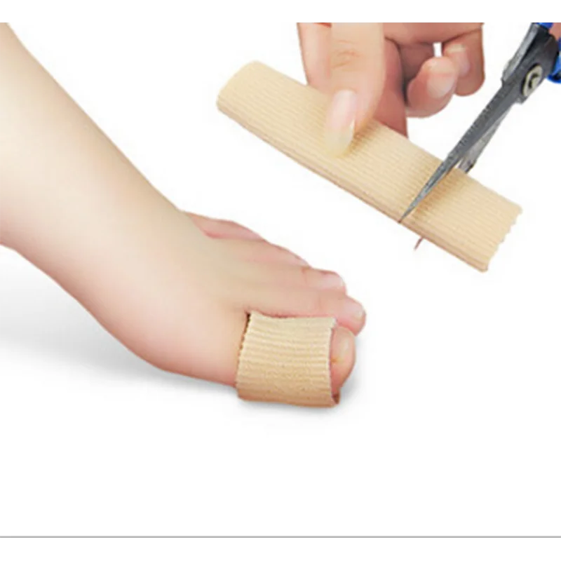 

Can Be Cut Toe Set Rib Fabric Gel Tube Sleeve Cap For Hammer Toe Finger Separation Protector Foot Care Finger Toe