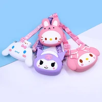 new anime sanrio figure hello kitty kuromi my melody cinnamoroll cartoon cute silicone wallet backpack toys for girls gift