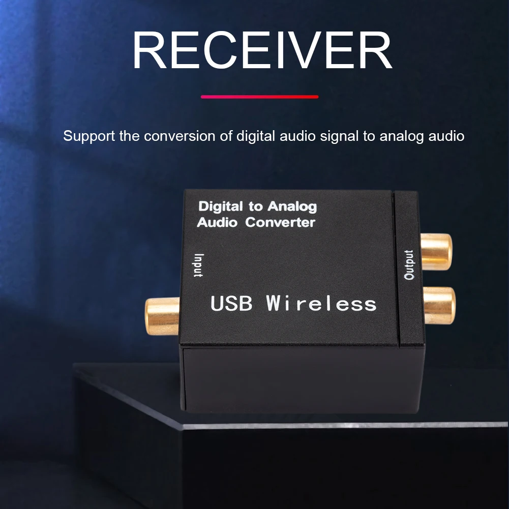 Фото Адаптер аудиопреобразователя 192 кГц Toslink коаксиальный сигнал к RCA R/L DAC преобразователь с оптическим кабелем 1 м для стандартного динамика №4