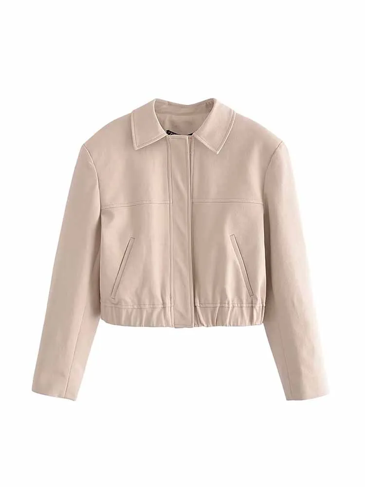 

Женская укороченная Летающая куртка с карманами, винтажная верхняя одежда на пуговицах с длинным рукавом, шикарная верхняя одежда, новинка 7615/680