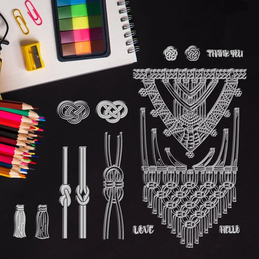 Силиконовые прозрачные штампы с узлом волнистые для фестиваля открытки на день