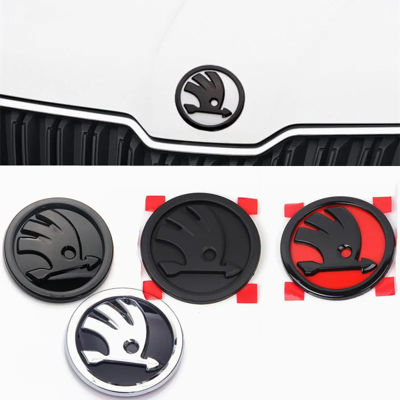 

80mm 90mm ABS Emblem For Skoda Fabia 1 2 Octavia a7 RS Superb Rapid Yeti Karoq Vision Car Head Front Rear Boot Tailgate Sticker