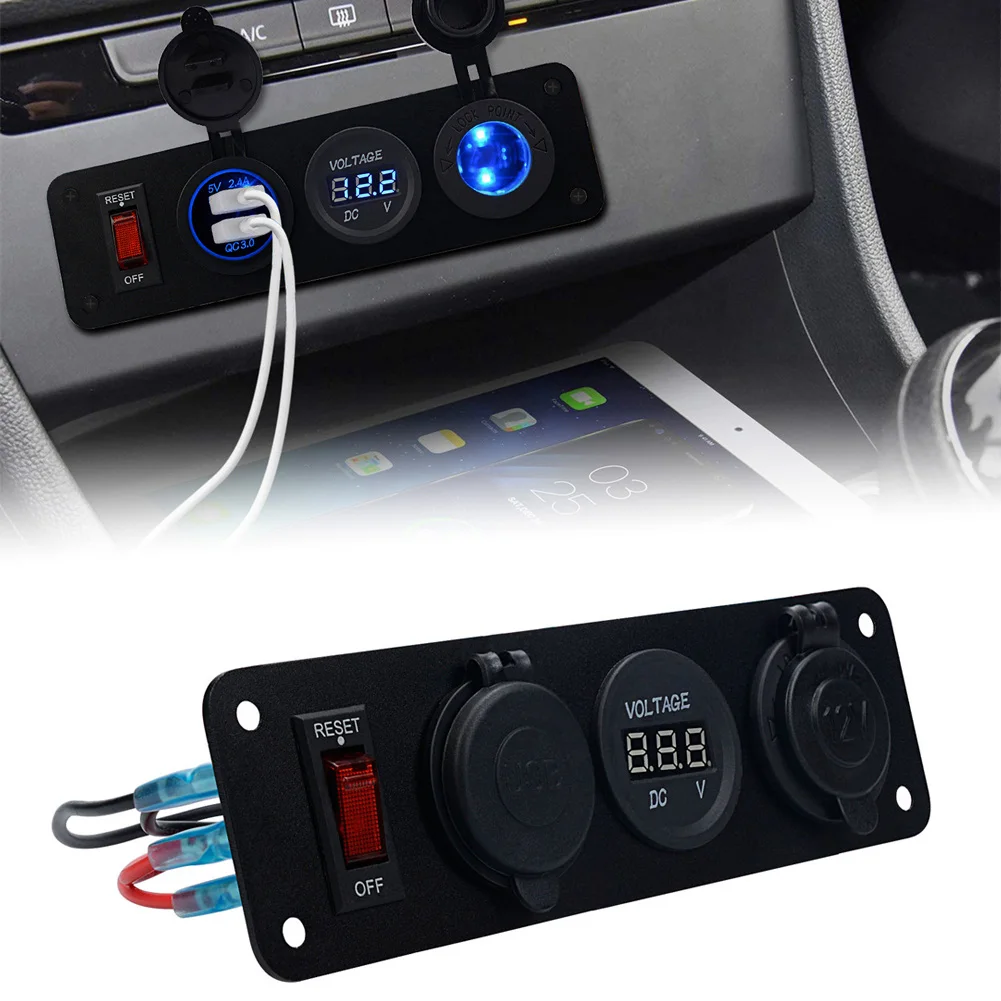 

Adapter Charging Power Socket Car Charger Continuous Multi-function Panel
