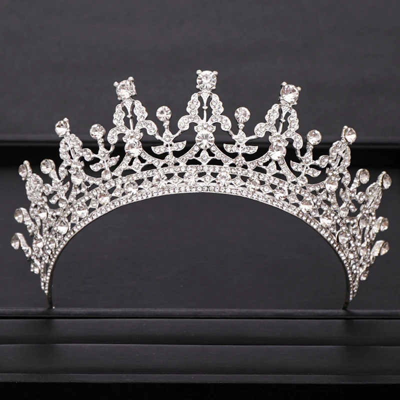 

Vintage Bridal Crown Rhinestone Crystal CrownSilver Color Princess Crown Wedding Hair Accessories Queen Crown Bridal Tiara Crown