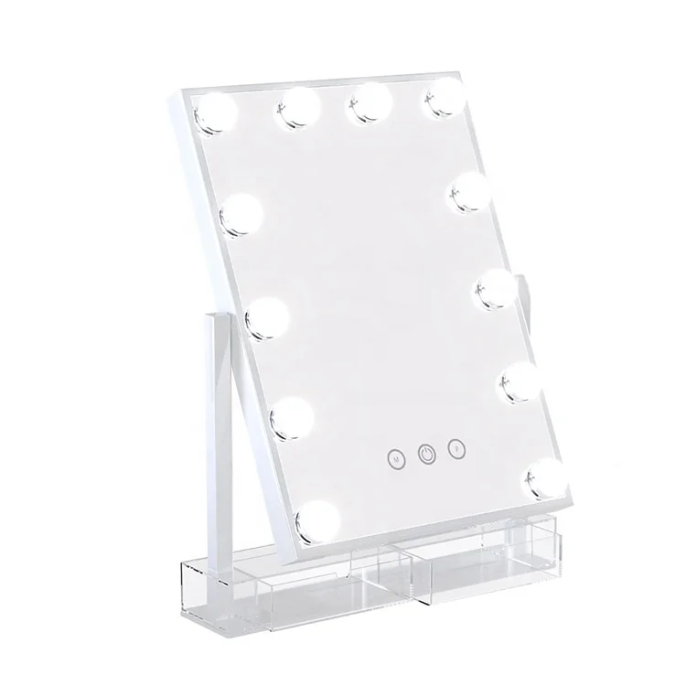 Металлическая рамка голливудские умные сенсорные настольные зеркала HD с 12