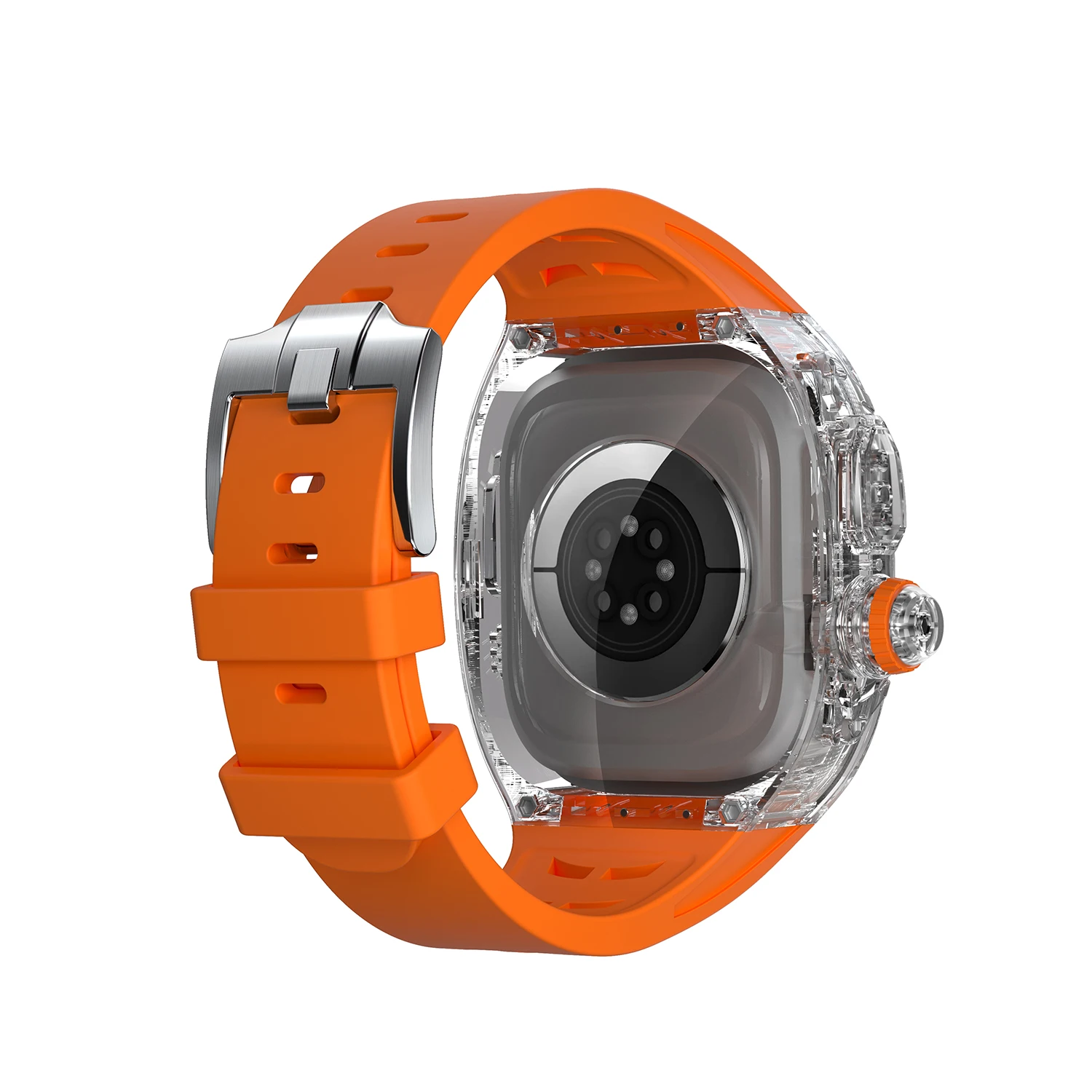 Ultra 49Mm Modification Kit Transparent Case for Apple Watch 49Mm Silicone Strap for Iwatch Ultra Sport Strap Watch Accessories