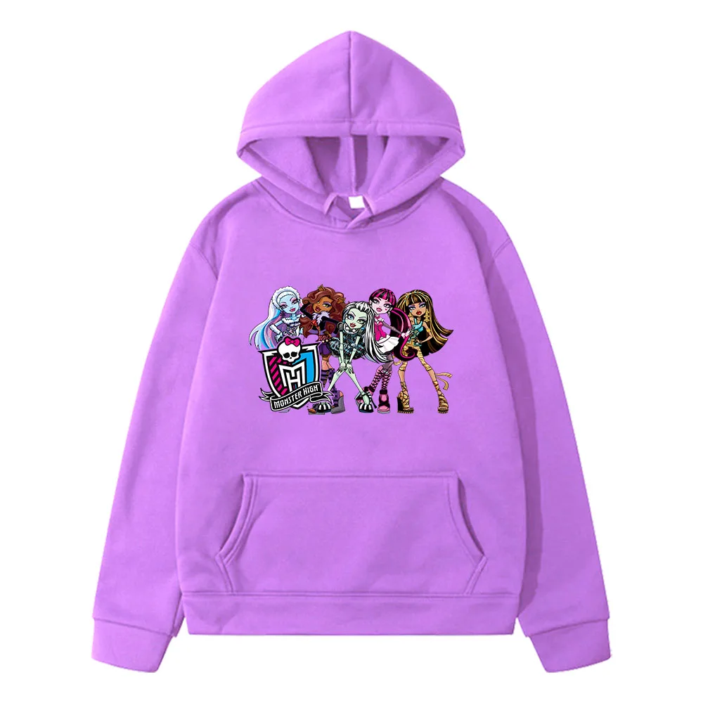 

Monster High Core Characters Hoodies Girls Cartoon Sweatshirts Kawaii Casual Kids Clothes Boys Unisex Y2k Sudadera Winter Tops