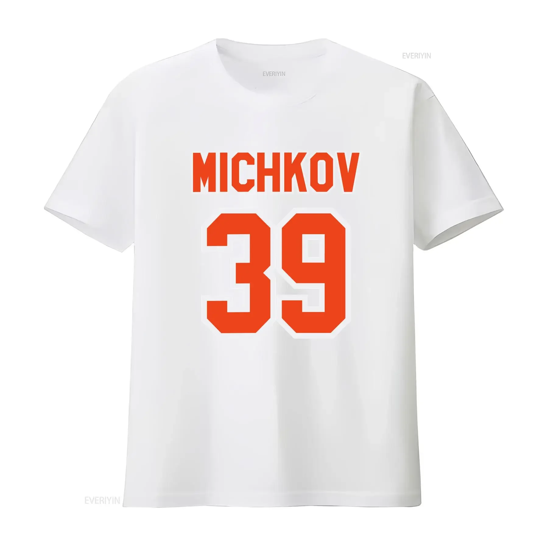 Фото Футболка Fly Flyers Matvei Michkov для фанатов хоккея, винтажная, дизайнерская, с эффектом потертости, универсальная, с графическим принтом, дышащая №4