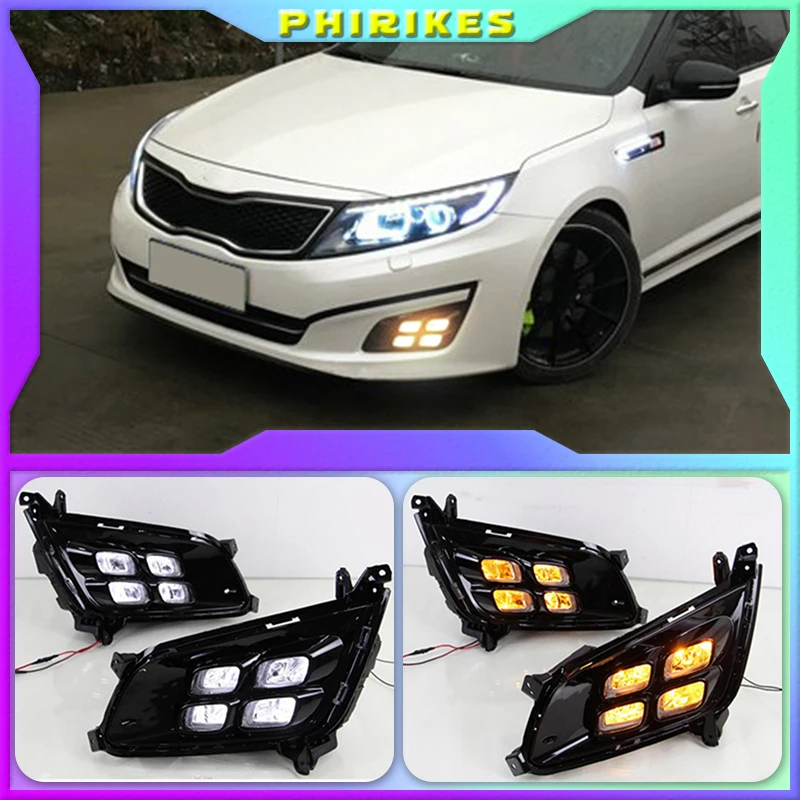 Pair LED DRL For Kia Optima K5 2014 2015 Daytime Running Light