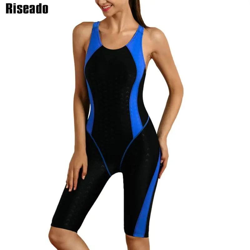 

Riseado Sports One Piece Swimsuits 2022 New Rashguard Racerback Women's Bodysuit 2022 Boyshort Swimwear for Women Swimming Suit