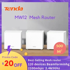 Tenda Wifi Router AC2100 Mesh Router MW12 Gigabit Wireless Roteador Repeater 2.4Ghz 5G Wi-Fi Amplier