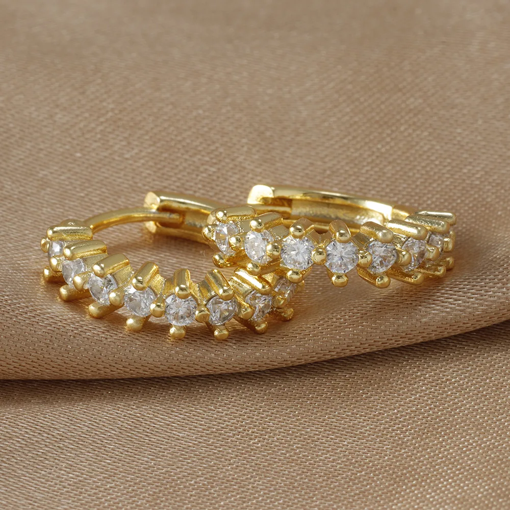 2 шт. инкрустированные цветным цирконием S925 серебряная булавка модные серьги с