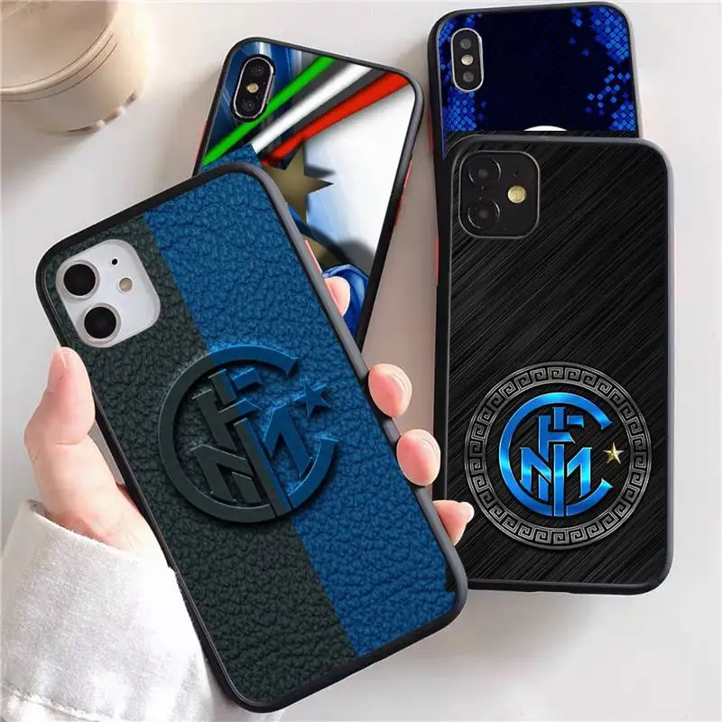 

Inter club Phone Case For iphone 13 12 11 xr xs x 7 8 pro max Plain Soft TPU Silicone Clear Case Cover