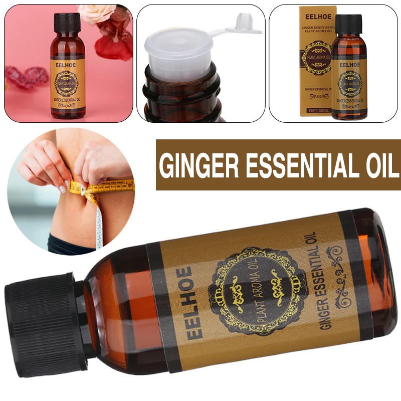 

1 Set 30ml Anti Aging Ginger Essential Oil Lymphatic Therapy Drainage Essential Oil Foot Body Massage for Women Men Health Care