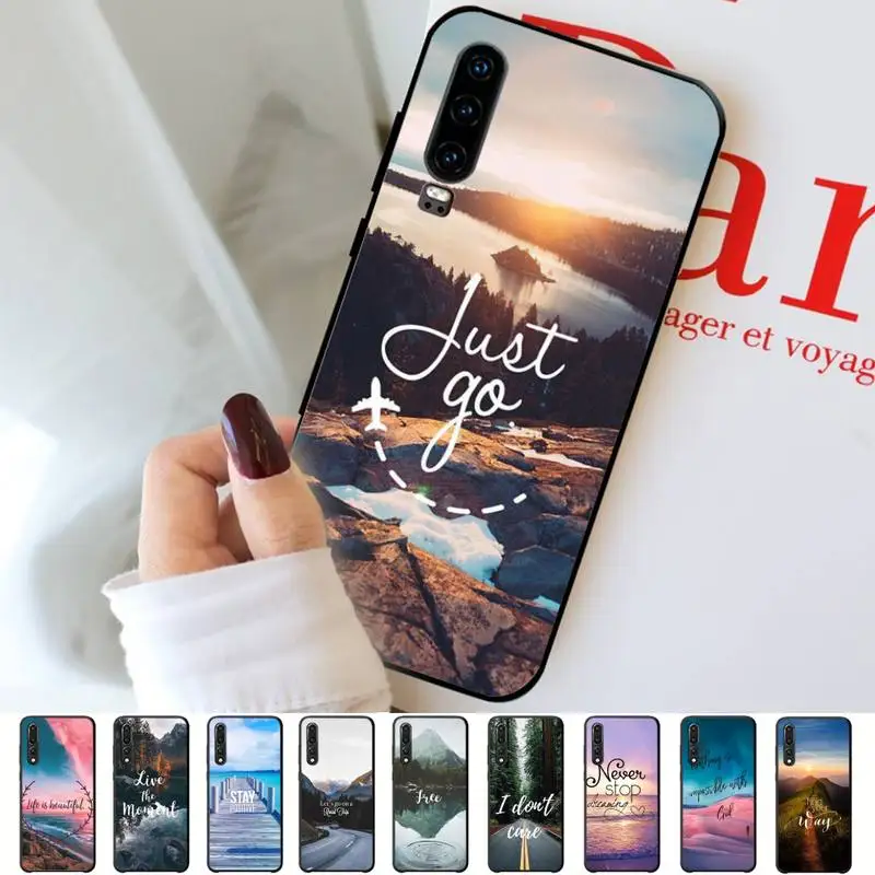 

FHNBLJ Travel Forest Mountain Sea Beach Phone Case for Huawei P30 40 20 10 8 9 lite pro plus Psmart2019
