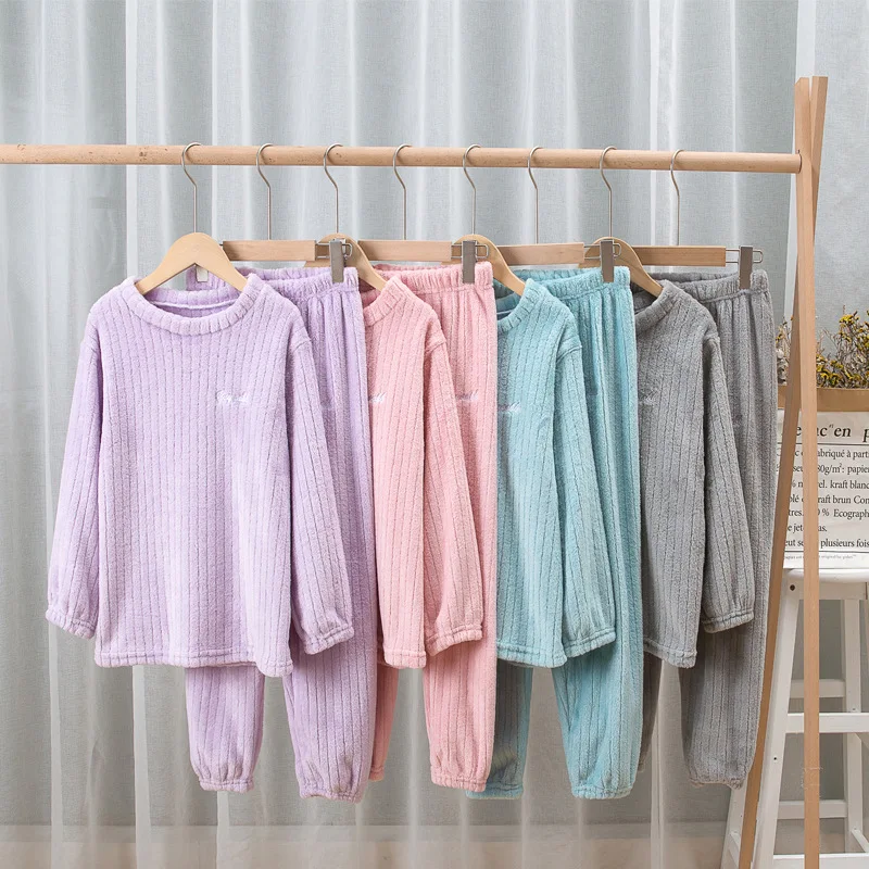 

Детские пижамные комплекты, зимняя детская одежда, костюм, Рождественская одежда для сна, флисовые пижамы для мальчиков и девочек, ночная од...