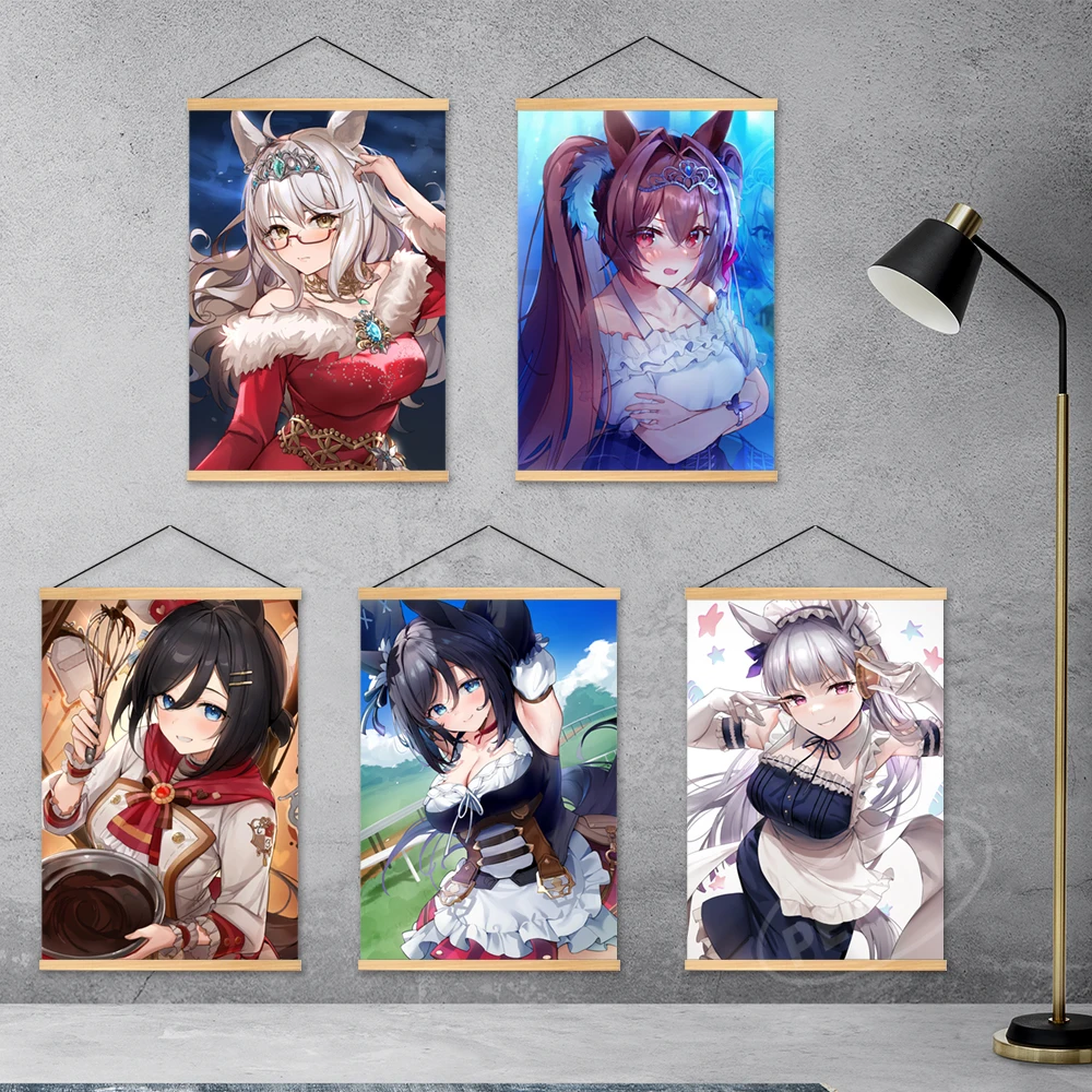 

Wall Art Posters Pretty Derby Modular Wooden Hanging Meisho Doto Canvas Home Decor Biwa Hayahide Pictures Game Printed Paintings