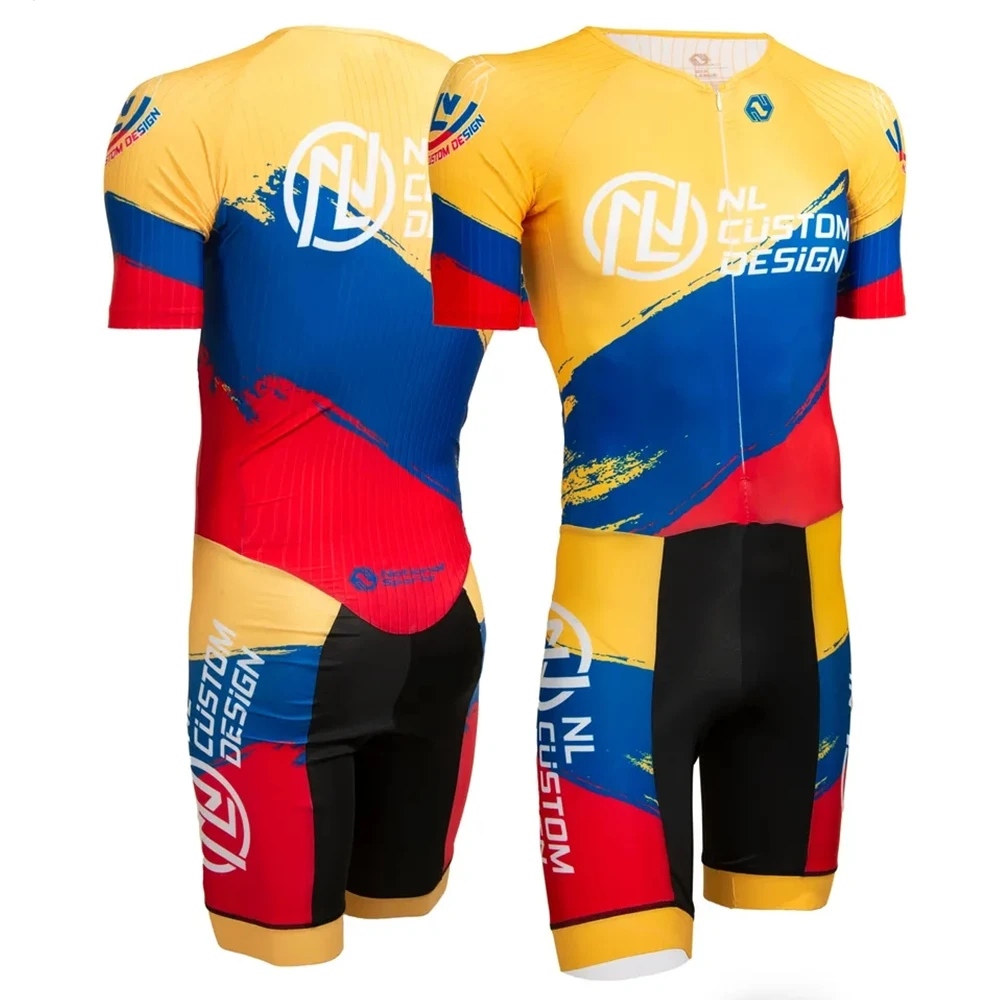 Движение мусором комбинезон тритлон мужчин инлайн спидсьют Нл кастом роликовые коньки скинсьют комплект быстрого катания одежда одноцветная без подушечки.