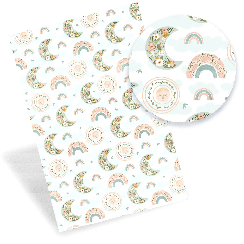 Печатный материал серии Rainbow ткань из искусственной кожи личи простыни