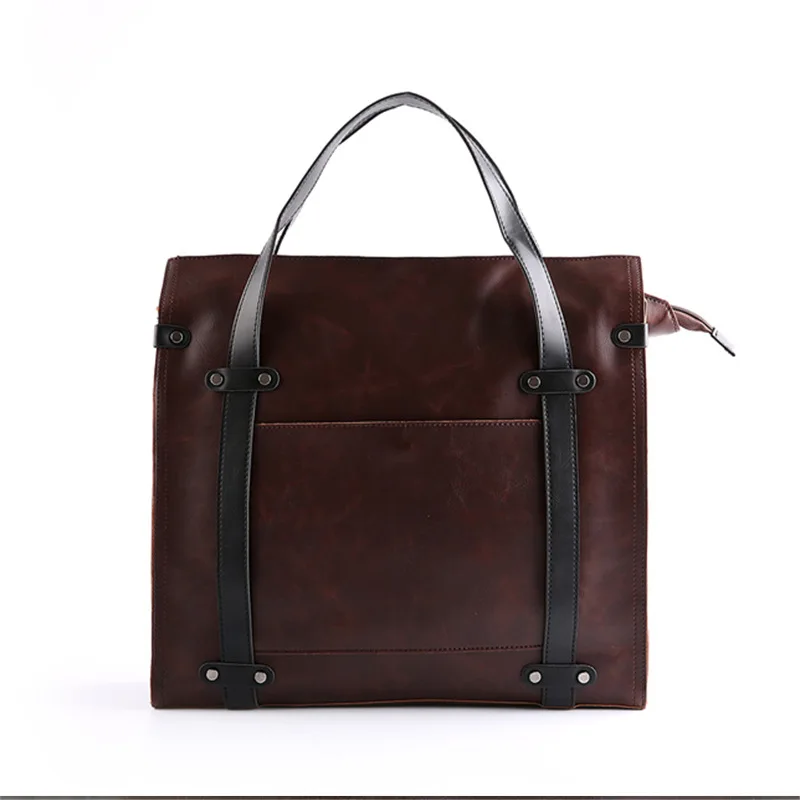 Men Large-capacity Luxury Business Briefcase Men Crossbody Bag PU Leather Laptop Hand Bag Bolso Hombre