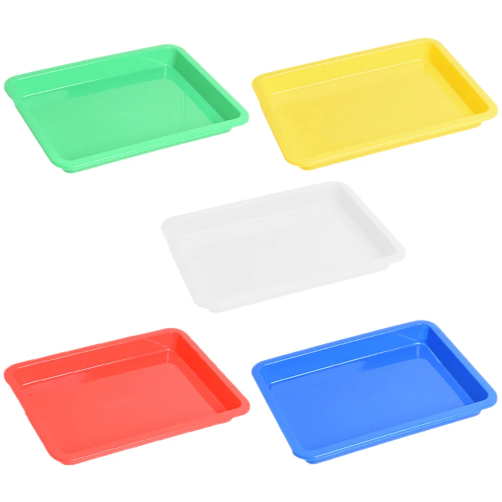 

5 Pcs Plastic Tray Painting Activity Organizer Serving Trays Kids Mix DIY Projects Child Pallet