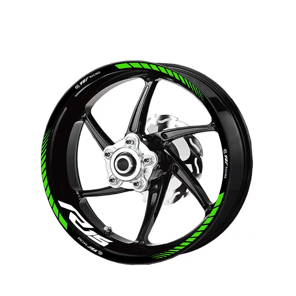 Фото Новинка для YAMAHA YZF R15 логотип мотоцикла 17 дюймов внутренняя и внешняя наклейка на ступицу колеса декоративный обод водостойкая Высокая Светоотражающая наклейка №5