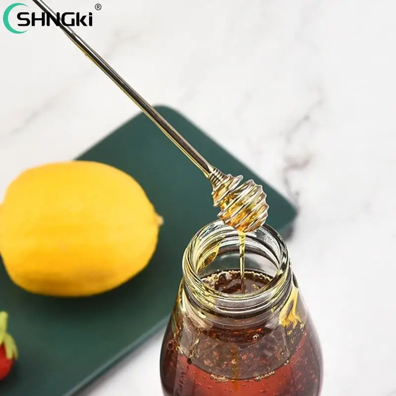 

Кухонная медовая Палочка из нержавеющей стали, медовая ложка для медовой банки, экологически чистые принадлежности, палочка для перемешивания с длинной ручкой, аксессуары