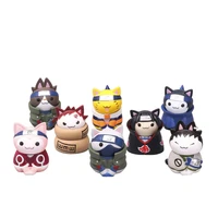 bandai anime naruto figures kawaii mini q version modle naruto cat action figuras cartoon model kids gift toys suit dropshipping