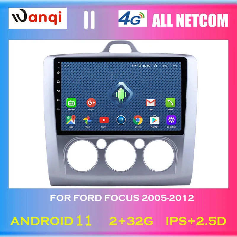4G Lte все Netcom Android 11 автомобильный аудио плеер 9 дюймов для Ford Focus 2005-2012 GPS навигация |