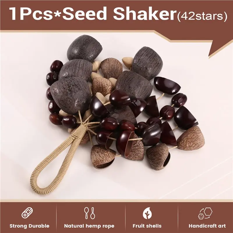 Фото Ручной перкуссионный инструмент FSTE-Seed Shell с 3 видами из 48 натуральных скорлупок для медитации, ASMR, звукотерапии, йоги №2