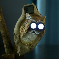 resin statue telescope solar light owl nordic abstract ornaments for figurines for interior sculpture room home decor