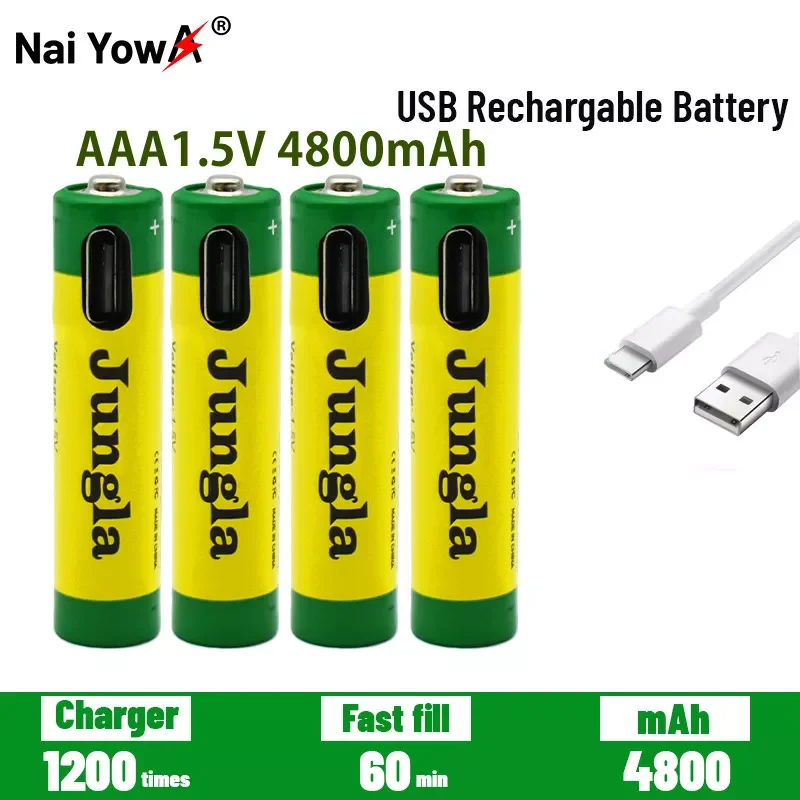 

Литий-ионная аккумуляторная батарея 1,5 в AAA емкостью 4800 мАч и USB перезаряжаемая литиевая USB батарея для игрушечной клавиатуры