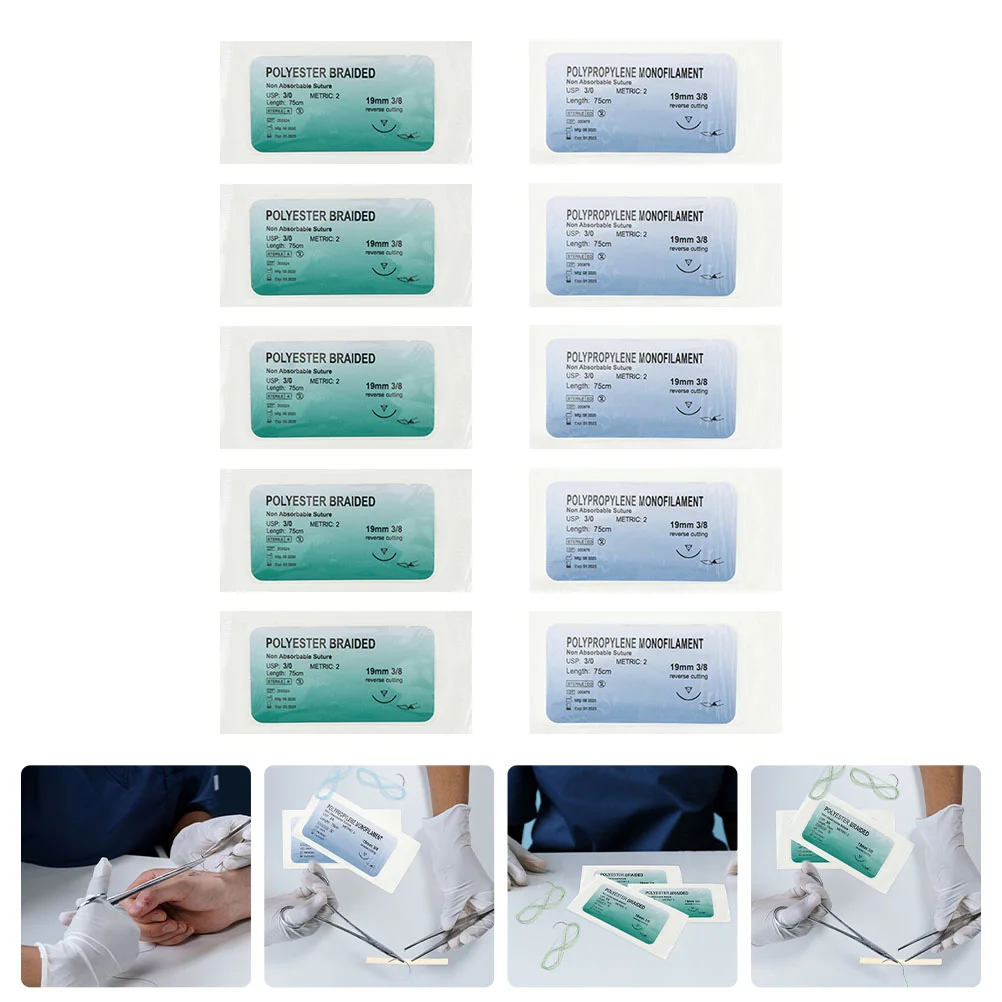 

10 Pcs Sewing Kit Suture Thread Product Practice Equipment Medical Tool Polypropylene Suturing Surgery Supplies