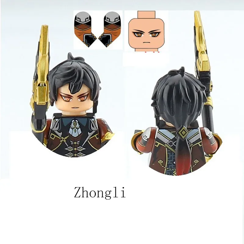 Игра Genshin klee Hu Tao Raiden Shogun Zhongli Qiqi строительные блоки игрушки мини-конструктор