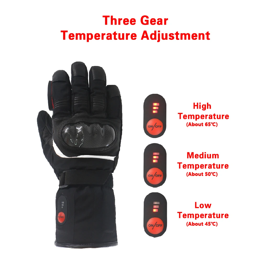 Touchscreen Motorcycle Electric Heated Gloves Rechargeable Battery 7.4V 2200MAH Outdoor Cycling Skiing Waterproof Heating Gloves enlarge