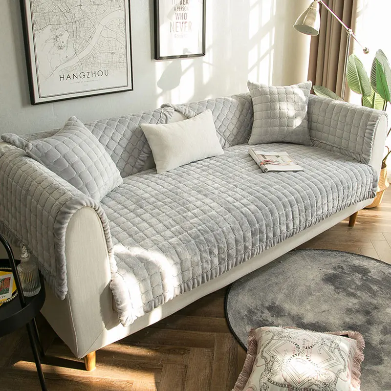 

Мягкий плюшевый Бархатный Чехол Soild для 2-х местного дивана, стеганый чехол для дивана, чехол для кресла на 3/4 места, шезлонг, чехол, зимний теп...