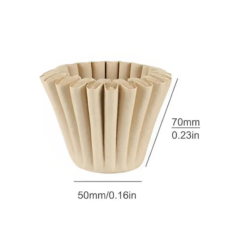 

Фильтры для воды 50 шт., зернистость для кофе-машины, бумага из необработанной древесной целлюлозы, 1-4 чашки, фильтр для кофе, бумажные аксессуары для торта