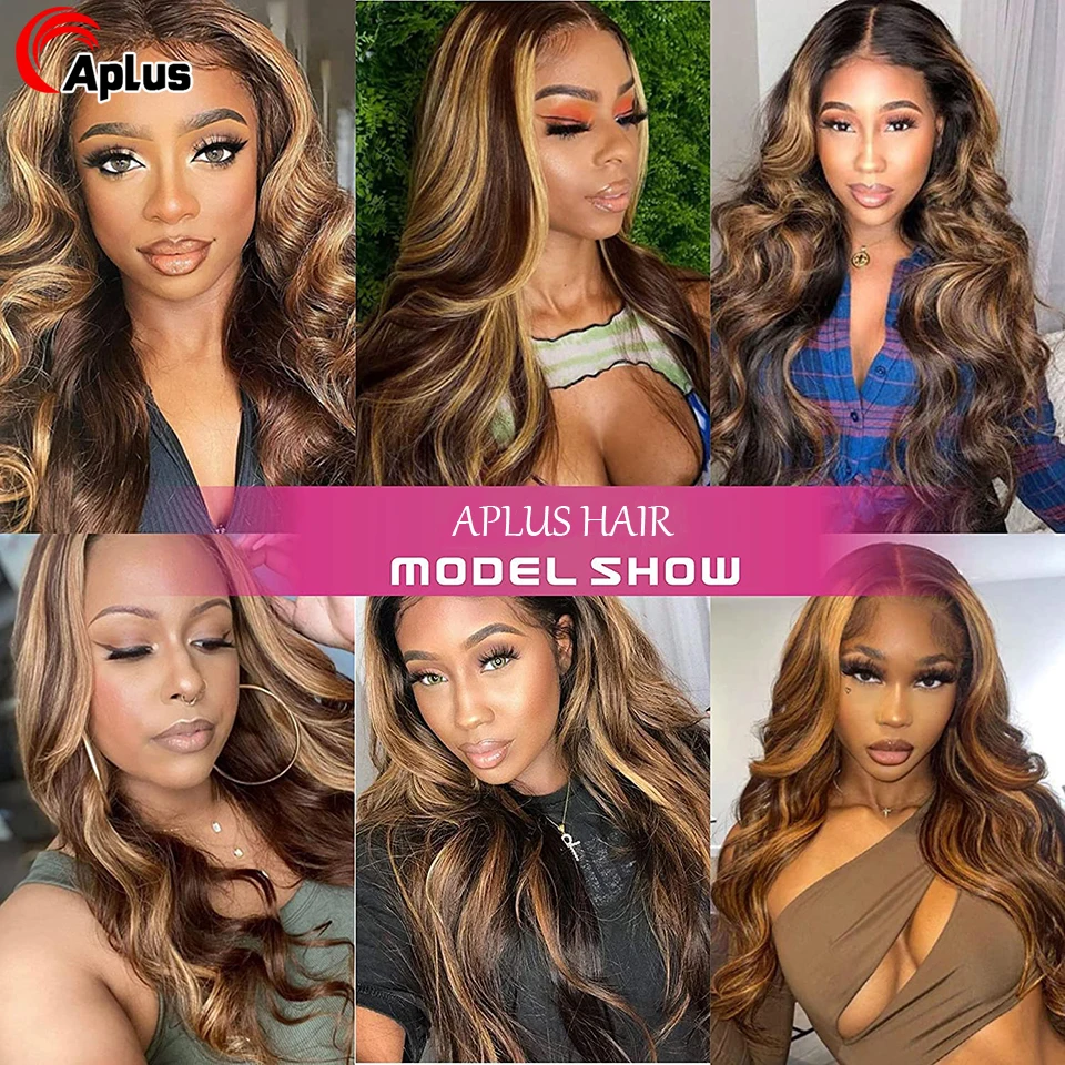 Body Wave Lace Front Wig Brazilian Colored Human Hair Wigs For Women Honey Blonde Highlight 30 Inch Full Hd Glueless Lace Wigs