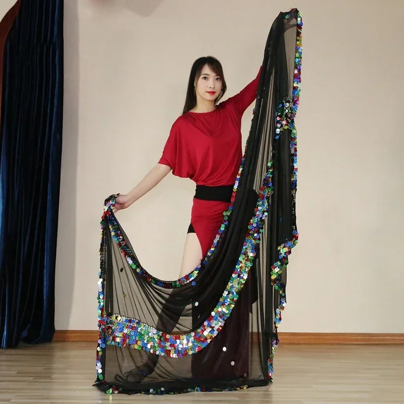 Шелковая вуаль для танца живота шарф ручной работы шаль 230 см * 140 шелковая Malaya 3