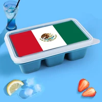 mexican flag refrigerator ice tray mold with removable lids spherical ice box mold cocina cocina accesorios de cocina novedosos